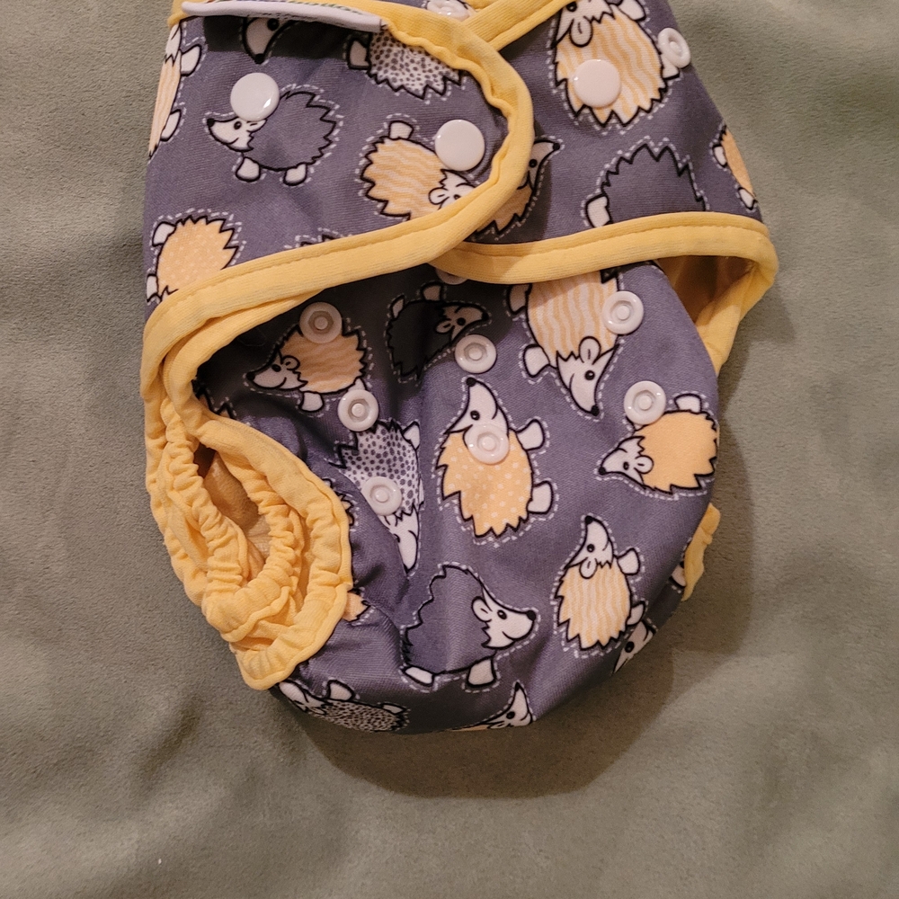 Best Bottoms Hedgehog Print Diaper Cover, Adjustable Size